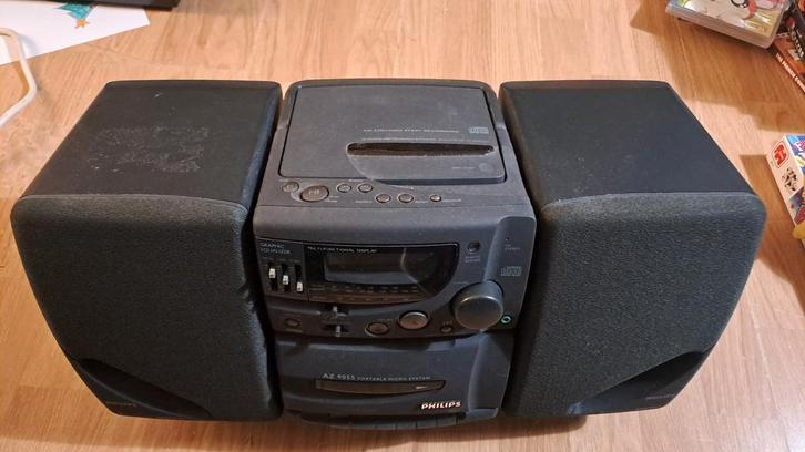 Boombox portable hifi stereo set met radio cd cassette, Audio, Tv en Foto, Luidsprekers, Gebruikt, Overige typen, Minder dan 60 watt