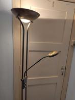 Goudkleurige vloerlamp met leeslampje, Huis en Inrichting, Lampen | Vloerlampen, Ophalen, Gebruikt, Metaal, 150 tot 200 cm