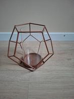 Windlicht RVS brons + glas, Ophalen of Verzenden, Zo goed als nieuw, Metaal, Minder dan 25 cm