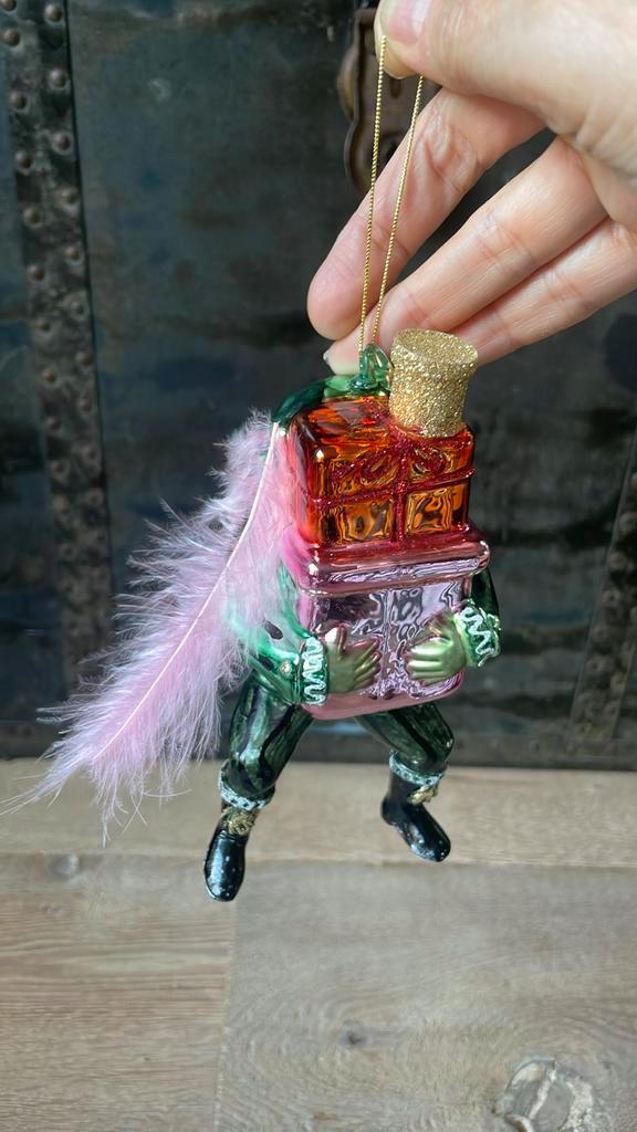 Nieuw glazen ornament piet met cadeaus van Xenos, Diversen, Sinterklaas, Nieuw, Ophalen of Verzenden