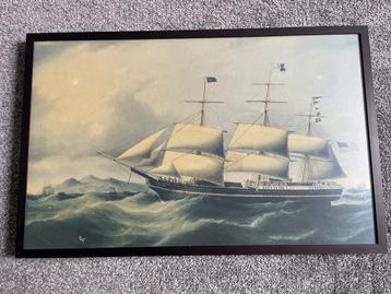 Zeilschip op woelige baren beschikbaar voor biedingen