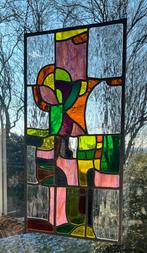 Raamhanger voorzetraam roze groen glas in lood, Ophalen of Verzenden, Nieuw