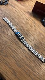 Armband heren stoer en elegant 21 cm  zilver met zwart, Sieraden, Tassen en Uiterlijk, Ophalen of Verzenden, Zo goed als nieuw