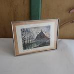Fotolijst oud 24 cm x 18 cm afbeelding Mont Saint-Michel, Antiek en Kunst, Curiosa en Brocante, Ophalen of Verzenden