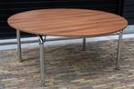 ronde tafel 170 cm met opklapbare poten, Ophalen, 150 tot 200 cm, Rond, Zo goed als nieuw