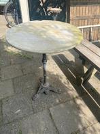 Bistrotafeltje met marmeren blad,, Tuin en Terras, Tuintafels, Ophalen, Gebruikt, Rond