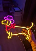 Neon Teckel Lamp met Hoed - 35x25cm, Ophalen of Verzenden
