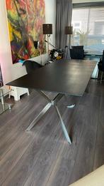 Mooie design tafel RVS / HPL zeer degelijk! Kruispoot, Huis en Inrichting, Tafels | Eettafels, Ophalen, Metaal, 200 cm of meer