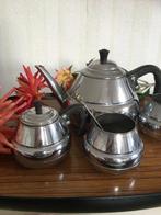 Vintage Chroom Theesetje met Zwarte Knopjes, Ophalen of Verzenden