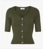 JDY top rib gron met knopen Maat Lvalt kleiner, lengte 50cm, Ophalen of Verzenden, Zo goed als nieuw, Maat 42/44 (L), Groen