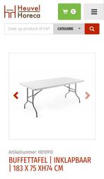 Grote opklapbare tafel, kunstof blad, metalen onderstel, Overige materialen, Inklapbaar, Rechthoekig, Zo goed als nieuw