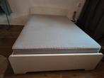Tweepersoonsbed 140 cm breed (zonder matras), Ophalen, Gebruikt, Wit, Tweepersoons