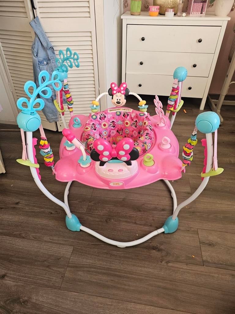 Zeer fijne roze babyjumper van het merk Bright Starts, Ophalen of Verzenden, Zo goed als nieuw, Verstelbaar