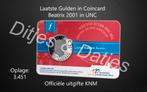 Laatste Gulden Beatrix 2001 in coincard KNM Tim van Melis, Postzegels en Munten, Munten | Nederland, Ophalen of Verzenden, Koningin Beatrix