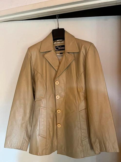 Chinco dames leren blazer mt XS-S, Kleding | Dames, Jasjes, Kostuums en Pakken, Gedragen, Beige, Ophalen