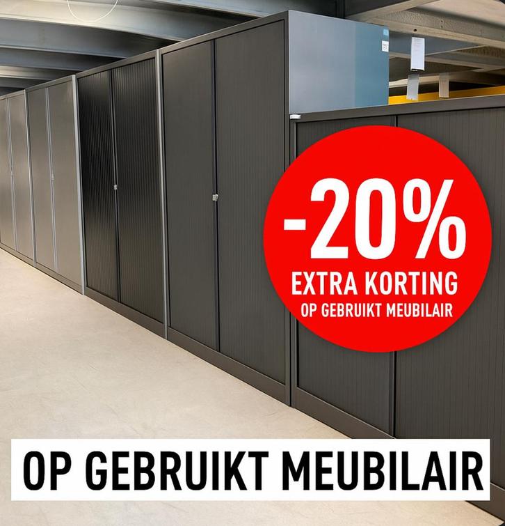SALE bij HAL18 – 20% korting op gebruikt kantoormeubilair!, Huis en Inrichting, Bureaustoelen, Nieuw, Zwart, Ophalen of Verzenden