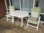 GRATIS Tuinset tuinstoelen en tuintafel met kussens., Tuin en Terras, Tuinsets en Loungesets, Ophalen, Gebruikt