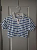 Zara crop top shirt blauw wit gestreept kraag 152, Meisje, Ophalen of Verzenden, Zo goed als nieuw, Zara