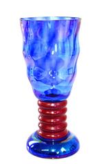 Prachtige Art Deco Iriserend Kobalt Blauw Glazen Bokaal Vaas, Antiek en Kunst, Antiek | Glas en Kristal, Verzenden
