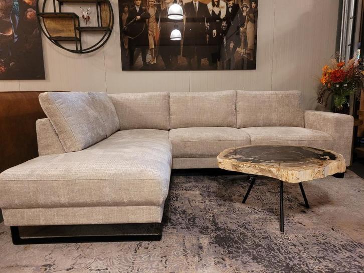 Hoekbank Brandon |  taupe/wit lichtgrijs / Bruin ACTIE!, Huis en Inrichting, Banken | Bankstellen, Nieuw, Hoekbank, Vierpersoons of meer