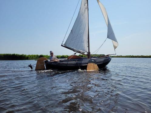 Tjotter Bauke de Vries nr 12, Watersport en Boten, Platbodems, Gebruikt, Polyester, Elektrisch, Ophalen
