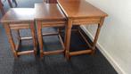 Set van 3 houten bijzettafels, Minder dan 55 cm, Gebruikt, Rechthoekig, Hout
