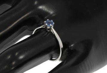 Saffier solitair 18k gouden luxe dames ring klassiek beschikbaar voor biedingen