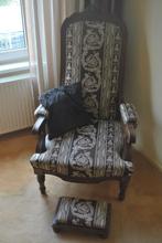 Fauteuil, stoel met voetenbankje, antiek, brocante, Ophalen