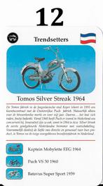 Verzamelkaartje 12 bromfiets tomos silver streak ( 1964 ), Ophalen of Verzenden, Zo goed als nieuw, Auto's