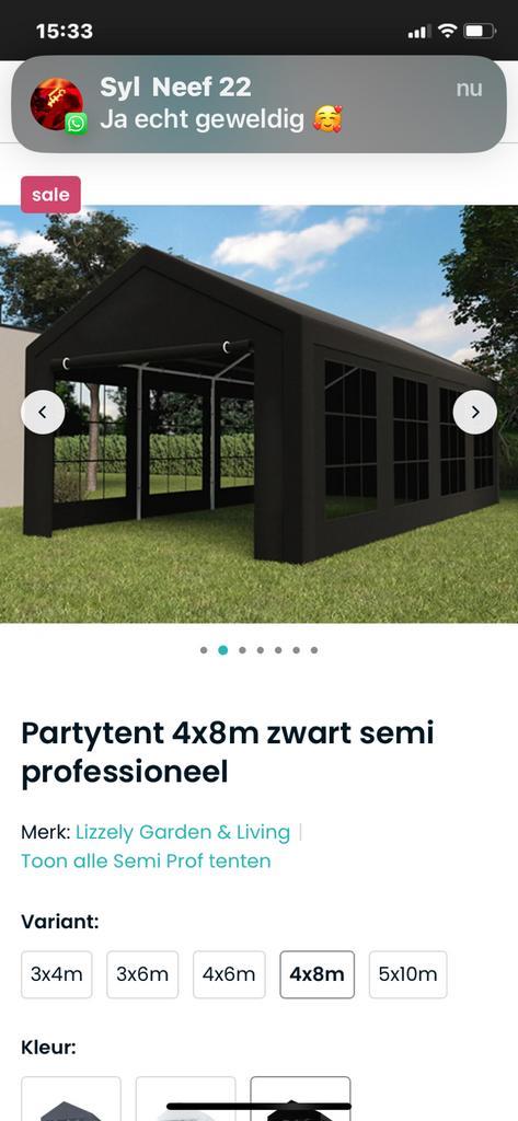 Pavelioen8x 4 creme, Tuin en Terras, Partytenten, Partytent, Minder dan 5 meter, Minder dan 4 meter, Ophalen
