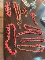 Bloedkoralen Collier Set + Armband, Sieraden, Tassen en Uiterlijk, Kettingen, Gebruikt, Ophalen of Verzenden, Steen of Mineraal