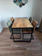 Eethoek 140cm met 4 stoelen, Ophalen, Gebruikt, 100 tot 150 cm, 50 tot 100 cm
