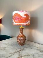 Chinese oranje-gouden vaas-lamp met lampenkap diameter 30 cm, Ophalen of Verzenden