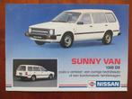Nissan Sunny Van 1300 DX (dec. 1983), Boeken, Auto's | Folders en Tijdschriften, Ophalen of Verzenden, Nieuw, Nissan