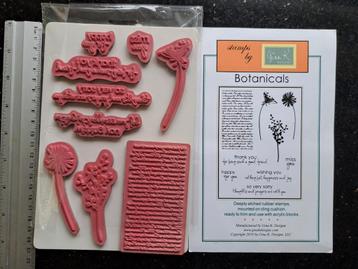 GINA K DESIGNS RUBBER STEMPEL BOTANICAL SILHOUET STEMPEL  beschikbaar voor biedingen