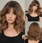 Hittebestendige synthetische bruin/blonde pruik/wig, Ophalen, Nieuw, Pruik of Haarverlenging