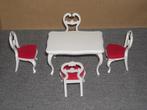 Lundby eethoek tafel en 4 stoelen, Verzamelen, Poppenhuizen en Toebehoren, Ophalen of Verzenden, Gebruikt, Poppenhuis