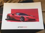 Ferrari SF90 Stradale lithografie design schets poster, Boeken, Auto's | Folders en Tijdschriften, Nieuw, Ferrari, Verzenden