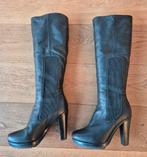 Alberto Gozzi zwarte leren laarzen met hak maat 40, Hoge laarzen, Zwart, Ophalen of Verzenden, Zo goed als nieuw