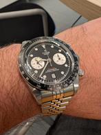 Tudor Black Bay Chronograaf Full set 5/2023, Leer, Staal, Zo goed als nieuw, Ophalen