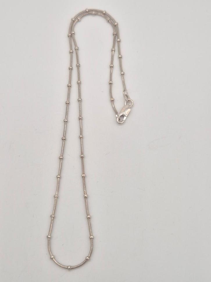 Zilveren ketting 925 - 45.5cm, Sieraden, Tassen en Uiterlijk, Kettingen, Gebruikt, Zilver, Zilver, Verzenden