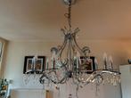 Kroonluchter  !!!!!, Ophalen, Gebruikt, Glas, Metaal chroom  pegels en parels en diamant ????   glas !!!