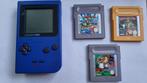 Nintendo Gameboy Pocket (Blauw) + 3 spellen + Case, Ophalen, Zo goed als nieuw, Game Boy Pocket, Met beschermhoes of tas