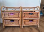 Vintage rotan naturel kleur nachtkastjes, Huis en Inrichting, Slaapkamer | Nachtkastjes, Ophalen, Overige materialen, Minder dan 45 cm