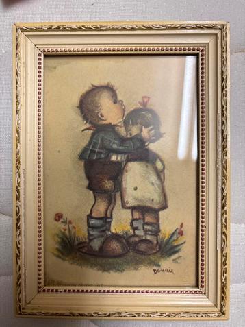 Vintage 'Bonnie' Print met Lijst beschikbaar voor biedingen