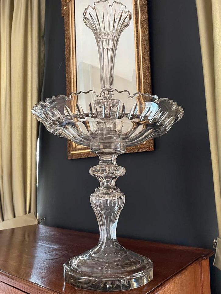 Antiek Kristallen Tafelstuk - Etagere, 19e Eeuw., Antiek en Kunst, Antiek | Glas en Kristal, Ophalen