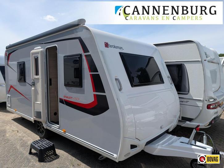 Sterckeman Starlett Graphite 470 CP SHOW 1 november, Caravans en Kamperen, Caravans, tot en met 4, Rondzit, Sterckeman, Frans bed