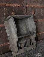 Houten wandrekje kapstok wand regaal stoer sober landelijk, Huis en Inrichting, Wandkapstok, Verzenden, Nieuw, Minder dan 100 cm