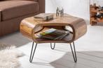 Salontafel Organic Living 60cm Massief Sheesham Hout Schade, Ophalen, Gebruikt, 50 tot 100 cm, 50 tot 100 cm