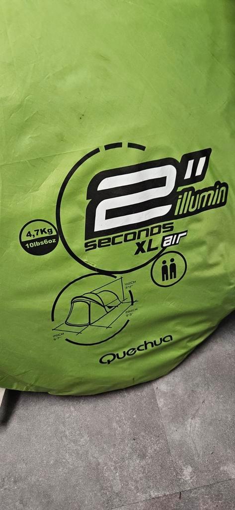 Quechua 2 Seconds XL Air – 2-Persoons Tent, Caravans en Kamperen, Tenten, Zo goed als nieuw, Ophalen of Verzenden